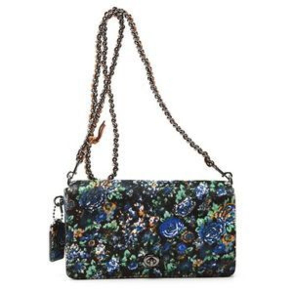 Coach 1941 "Dinky" Floral Print Sequin Crossbody Clutch Bag